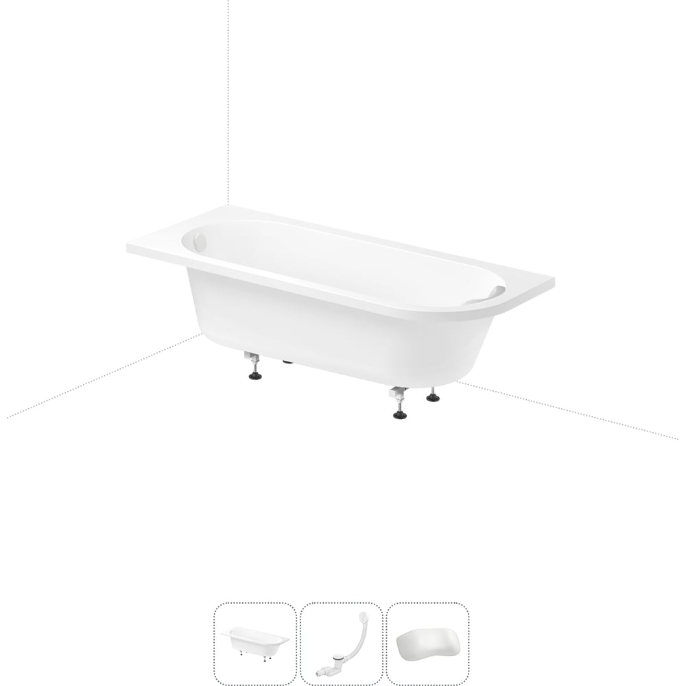 Изображение товара Акриловая ванна Lavinia Boho Art II 20220894R с подголовником и сливом