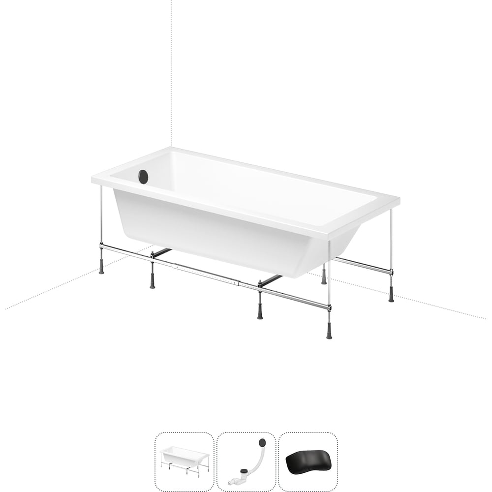 Изображение товара Акриловая ванна Lavinia Boho Catani 20220907R 4в1 с подголовником белая