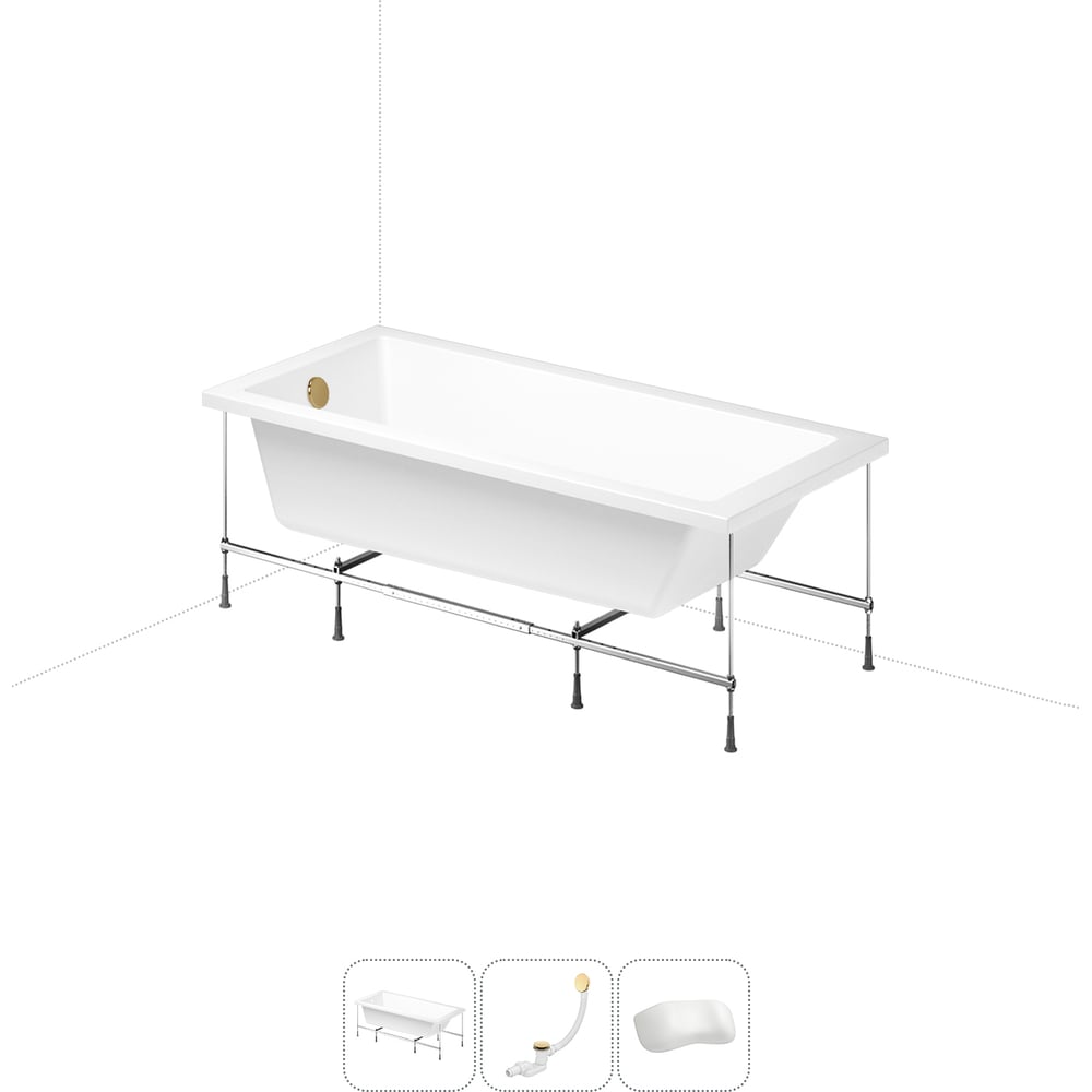 Изображение товара Акриловая ванна Lavinia Boho Catani 20220908R 4 в 1 классическая встраиваемая белая