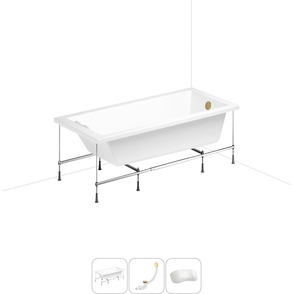 Изображение товара Акриловая ванна Lavinia Boho Element 20220880R цвет золото