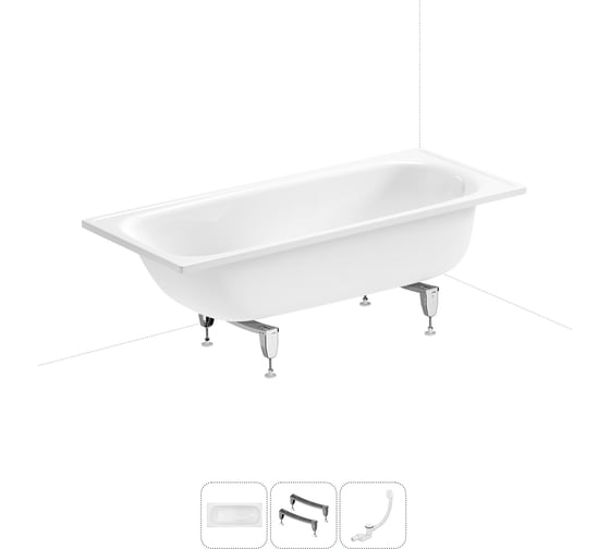 Изображение товара Стальная ванна 160х70 см Sanitana BLB Europa 20220638R в наборе 3 в 1 20220638R