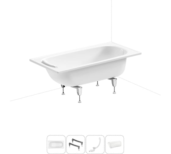 Изображение товара Стальная ванна 130х70 см Sanitana BLB Europa 20220594R в наборе 4 в 1 20220594R