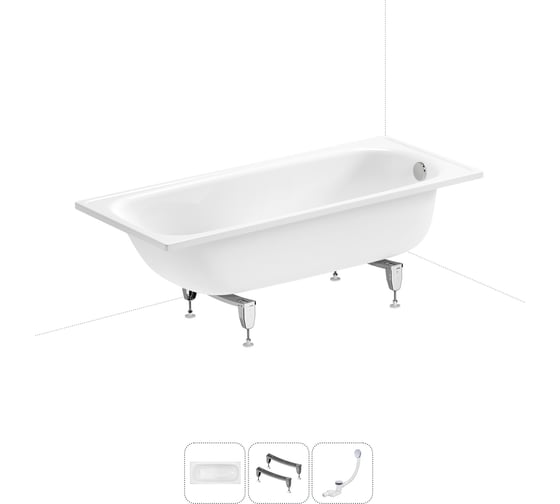 Изображение товара Стальная ванна 160х70 см Sanitana BLB Europa 20220637R в наборе 3 в 1 20220637R