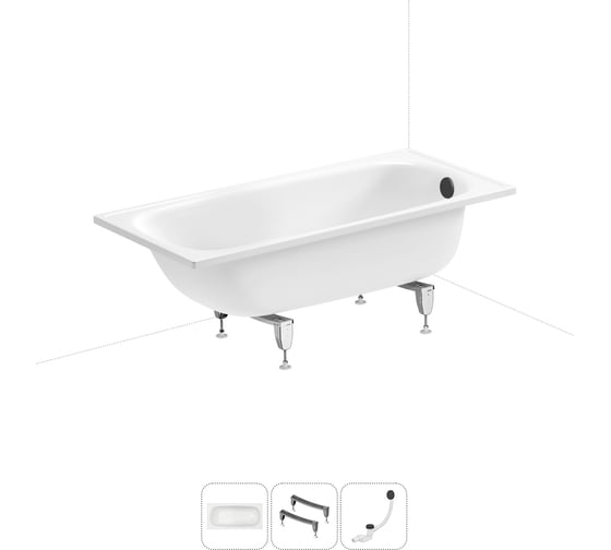 Изображение товара Стальная ванна 150х70 см Sanitana BLB Europa 20220623R в наборе 3 в 1 20220623R