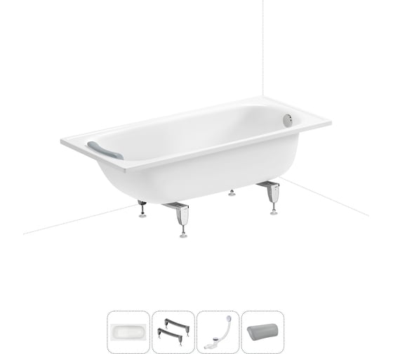 Изображение товара Стальная ванна 150х70 см Sanitana BLB Europa 20220625R в наборе 4 в 1 20220625R