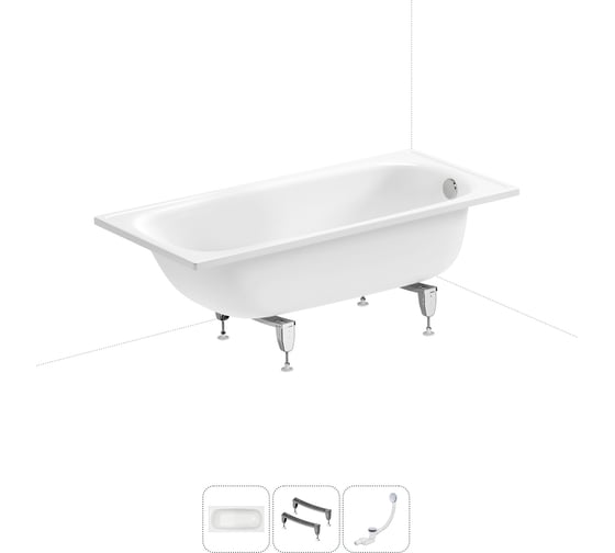 Изображение товара Стальная ванна 150х70 см Sanitana BLB Europa 20220621R в наборе 3 в 1 20220621R