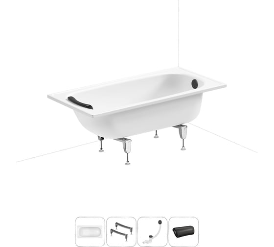 Изображение товара Стальная ванна 130х70 см Sanitana BLB Europa 20220595R в наборе 4 в 1 20220595R