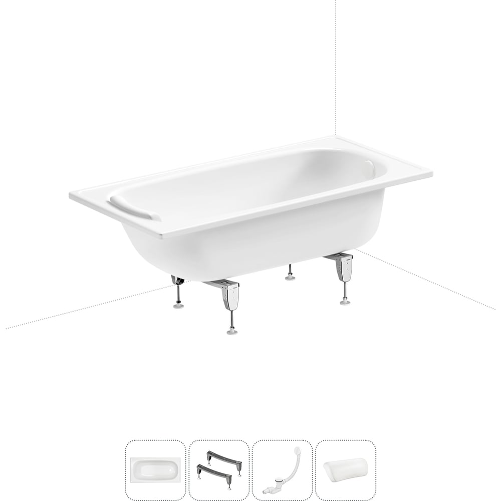 Изображение товара Стальная ванна 140х70 см Sanitana BLB Europa 2.2 с панелью и ножками