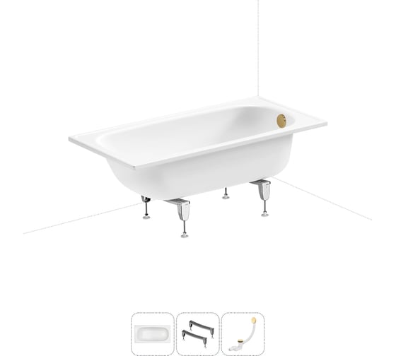 Изображение товара Стальная ванна 140х70 см Sanitana BLB Europa 20220608R в наборе 3 в 1 20220608R