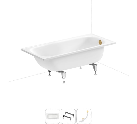 Изображение товара Стальная ванна 150х70 см Sanitana BLB Europa 20220624R в наборе 3 в 1 20220624R