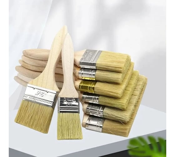 Изображение товара Набор кистей, флейцевая/мaлярная, Vitatools плоская, 65мм, 10 штук nabor-kist-65mm-10