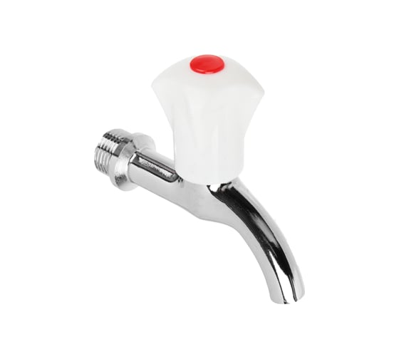 Изображение товара Водоразборный кран FRESSO короткий излив, ручка пластик, 1/2", цинк 554-088