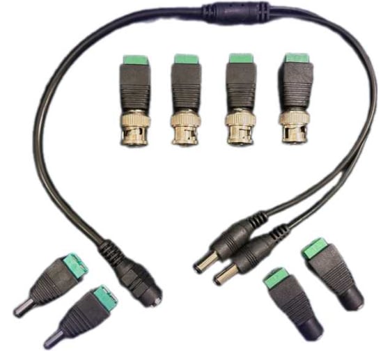 Изображение товара Комплект разъемов для видеонаблюдения ComOnyx на 2 камеры, CO-KC-001, 121-001