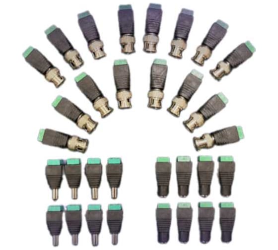 Изображение товара Комплект разъемов ComOnyx на 8 видеокамер, 16 BNC, 8 пар DC (мама + папа), CO-KC-004, 121-004