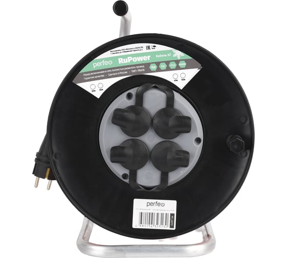 Изображение товара Удлинитель на катушке без заземления PERFEO RU POWER 30м 4гн 16А КГ 30025130