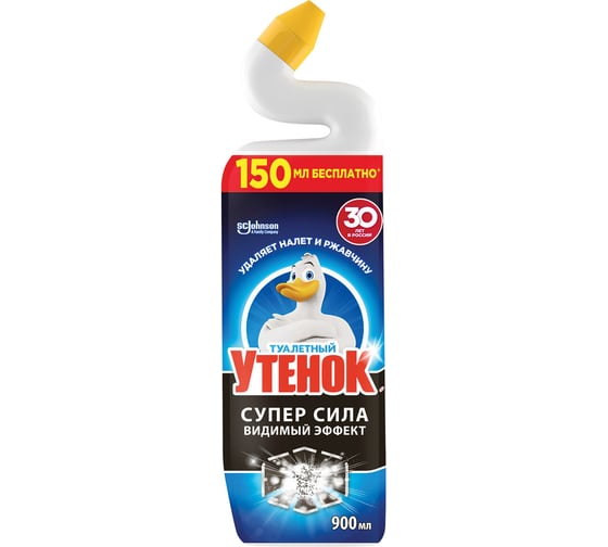 Изображение товара Средство для сантехники/уборки туалета ОФИСМАГ ТУАЛЕТНЫЙ УТЕНОК Супер Сила Видимый Эффект 900мл 70750 608011
