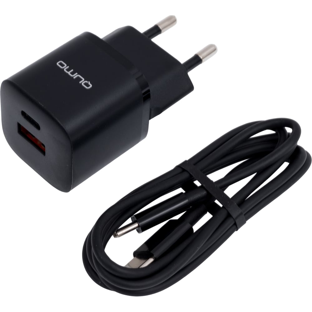 Изображение товара Сетевое зарядное устройство QUMO Energy PD 20Вт USB-C и USB-A для Apple и смартфонов