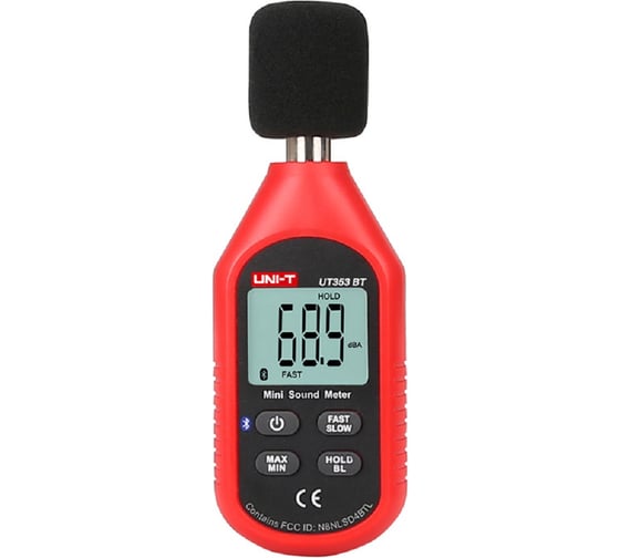 Изображение товара Измеритель уровня шума UNI-T UT353BT (шумомер) Bluetooth 30 to 130 dB цифровой 00-00015576