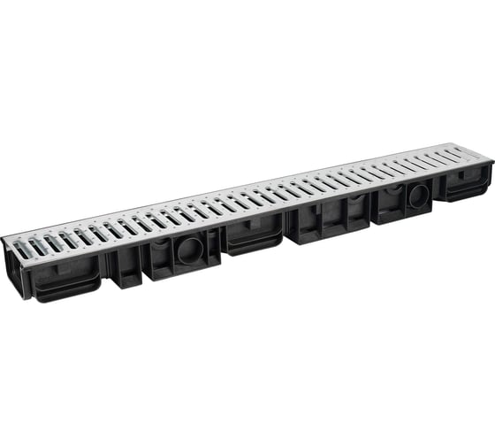 Изображение товара Лоток водоотводный пластиковый ЛВП Classic AQD DN100 H145 с решеткой штампованной оцинкованной AQUADRENAG Q10145-OН Q10145-OH