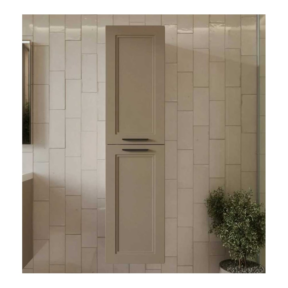 Изображение товара Навесной пенал к тумбе Mebelvann Arcadia бежевый 2 двери 4 полки