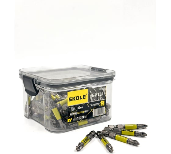 Изображение товара Набор бит SKOLE (BT4) PH2-50мм в коробке (100шт/уп) BT4-205050