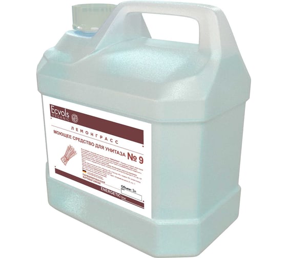 Изображение товара Органическое средство для чистки унитаза Ecvols №9 без хлорки с эфирным маслом лемонграсса, 3 л 00.09to3000