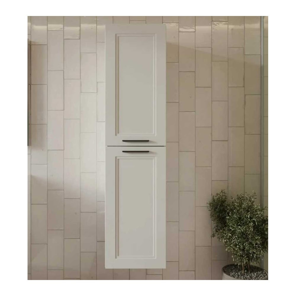 Изображение товара Современный навесной пенал для ванной комнаты белый Arcadia Mebelvann 160x40 см