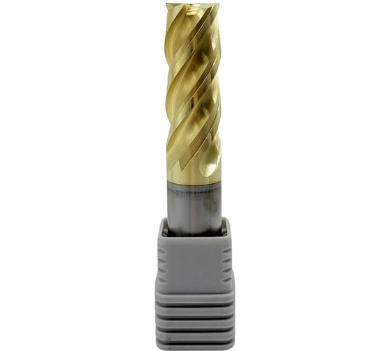 Изображение товара Фреза концевая твердосплавная TORNERI ц/х ф 18x45x100 мм z=4 по нержавеющей стали и титану, с покрытием ZrN, HRC 68 Т026113