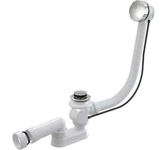 Изображение товара Сифон для ванны AlcaPlast полуавтомат, комплект, металл (281706) A55K-RU-01 (A55K-VE-01) 00281706