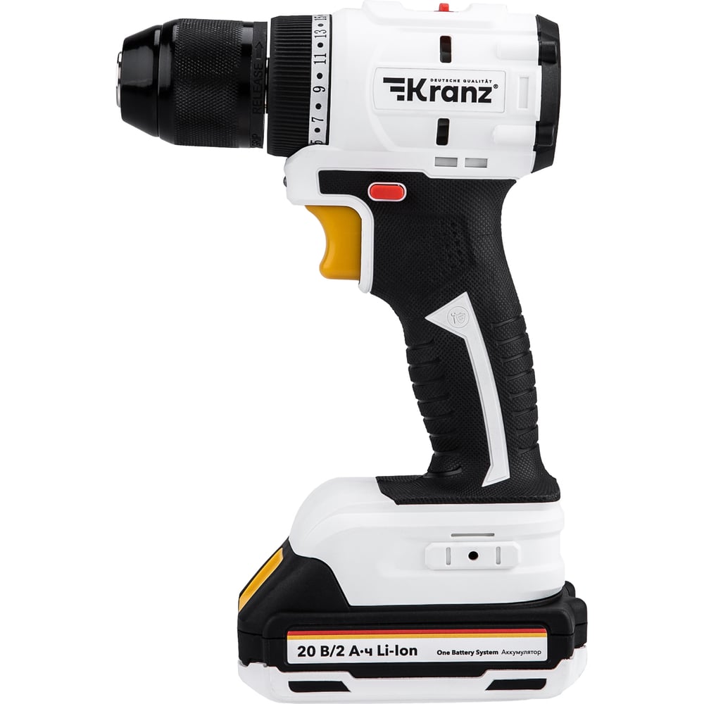 Изображение товара Kranz 20В бесщеточная аккумуляторная дрель-шуруповерт KR-PT-055 с двумя аккумуляторами