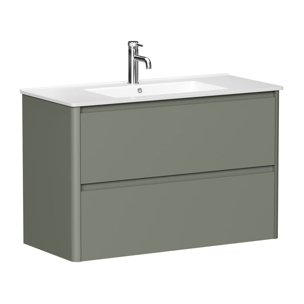 Изображение товара Тумба ALLEN BRAU GRAVITY 100, 2 ящика, олива матовый (346147) 1.370010.CGM 00346147