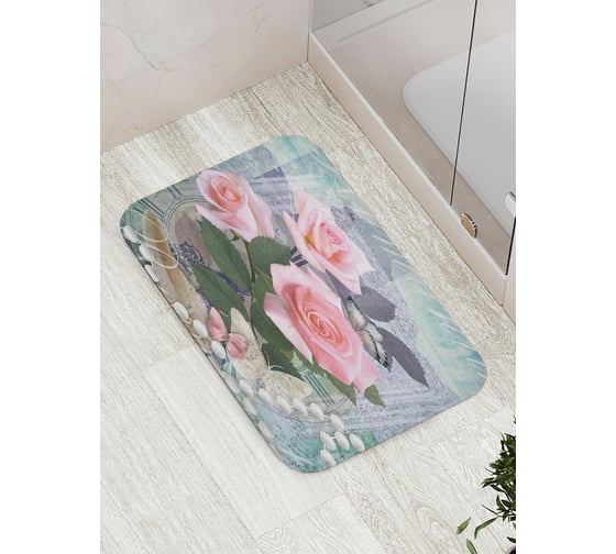 Изображение товара Коврик противоскользящий JoyArty "Розы и бисер" для ванной, сауны, бассейна, bath_16630