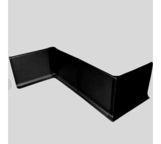 Изображение товара Внутренний угол металлический для L-образного плинтуса ООО ЭлитПроф 80x11 мм, с полимерным покрытием ЧЕРНЫЙ МАТОВЫЙ МПЛВ 80 ПП9005