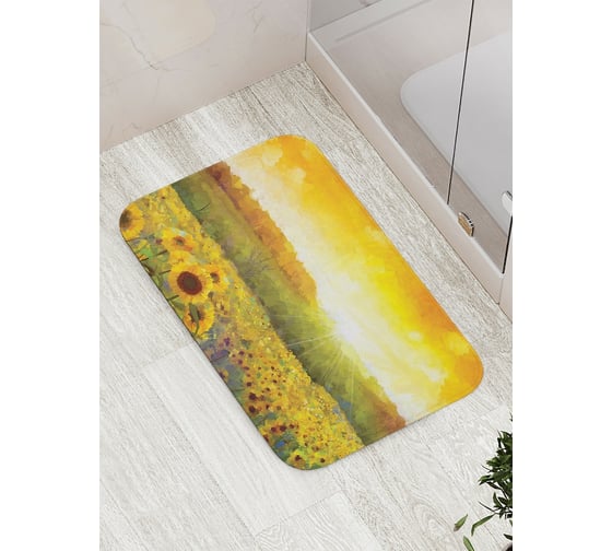 Изображение товара Коврик противоскользящий JoyArty "Подсолнухи на рассвете" для ванной, сауны, бассейна, bath_14832