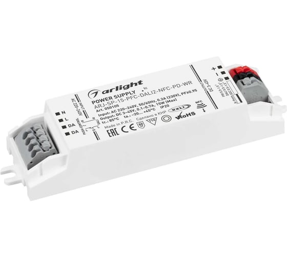 Изображение товара Блок питания Arlight ARJ-SP-15-PFC-DALI2-NFC-PD-WR 1шт 050105