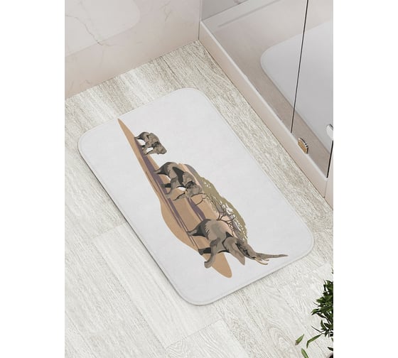 Изображение товара Коврик противоскользящий JoyArty "Марш слонов" для ванной, сауны, бассейна, bath_13710