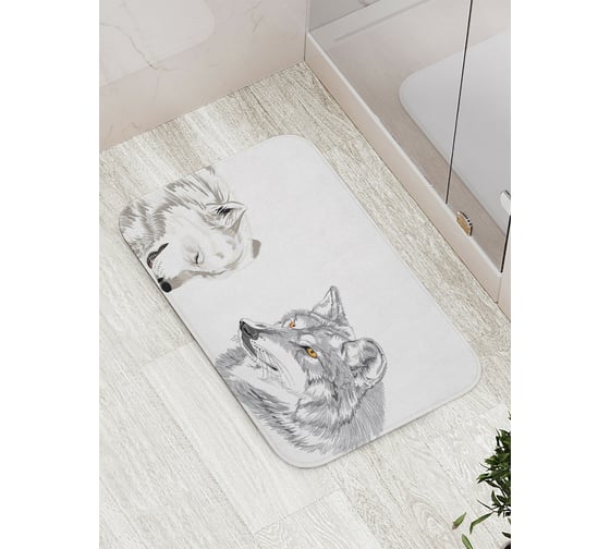 Изображение товара Коврик противоскользящий JoyArty "Волчье стеснение" для ванной, сауны, бассейна, bath_18166