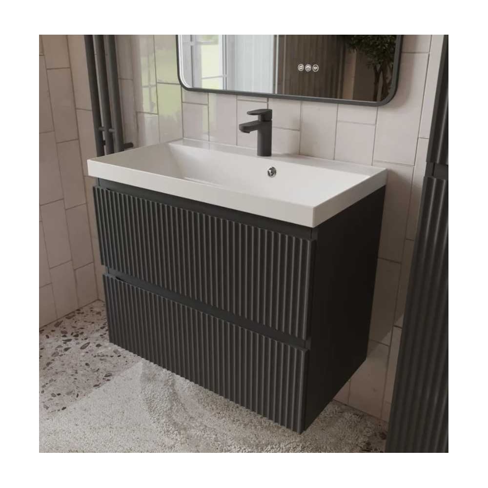 Изображение товара Тумба с раковиной Mebelvann PULSE 80 см антрацит/серый