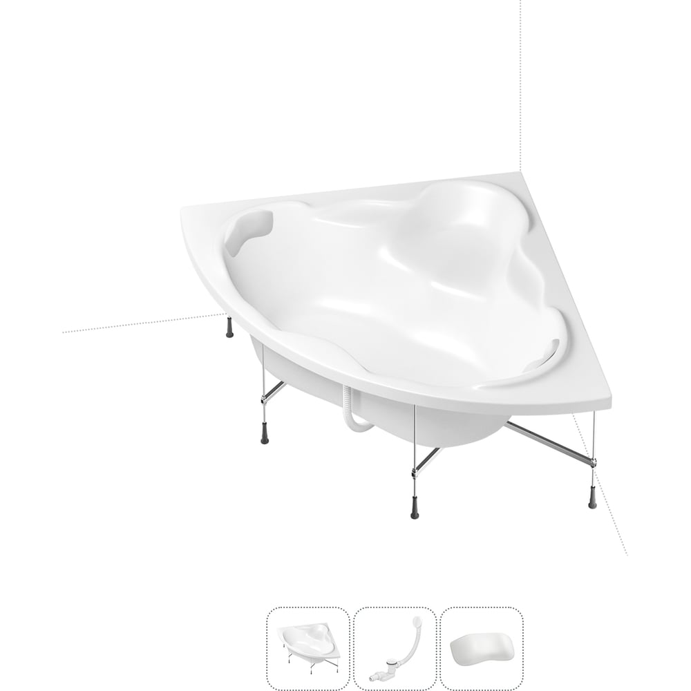 Изображение товара Акриловая угловая ванна Lavinia Boho Elegant 20221034R 4 в 1