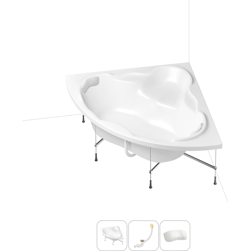 Изображение товара Акриловая ванна Lavinia Boho Elegant 4 в 1, угловая, белая, встраиваемая