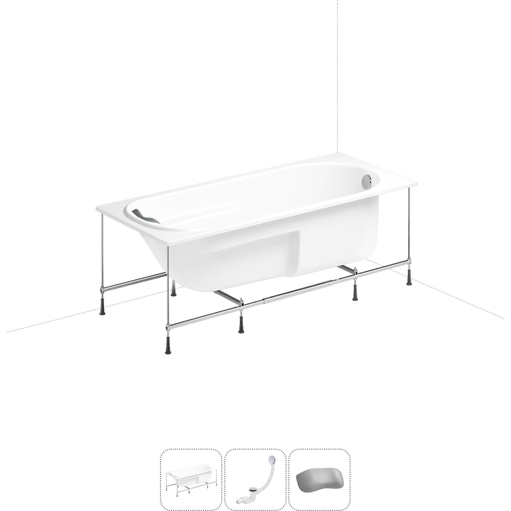 Изображение товара Акриловая ванна Lavinia Boho Bristol 4 в 1 с каркасом и подголовником