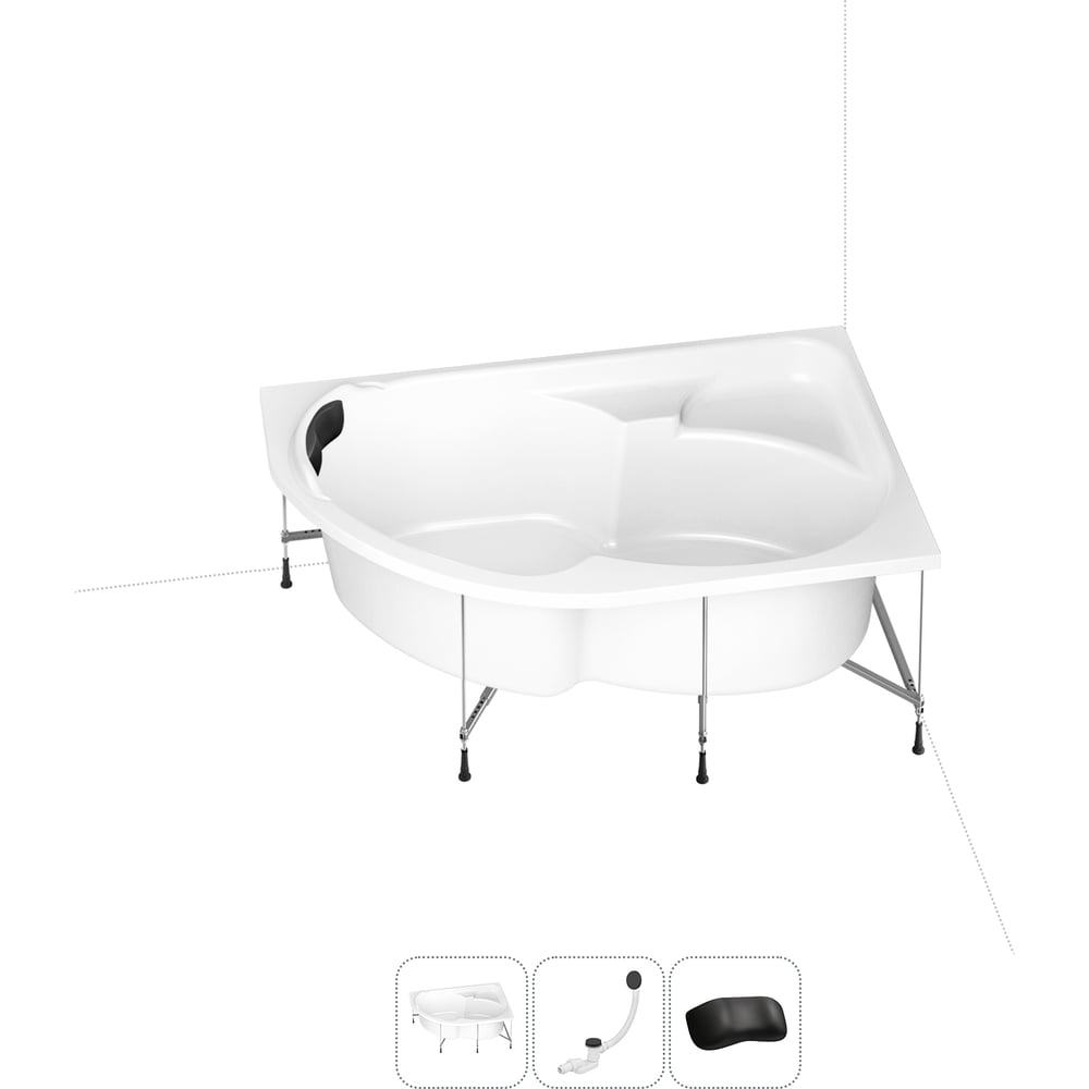 Изображение товара Акриловая ванна Lavinia Boho Grance Hill 1700х1050 с каркасом и подголовником