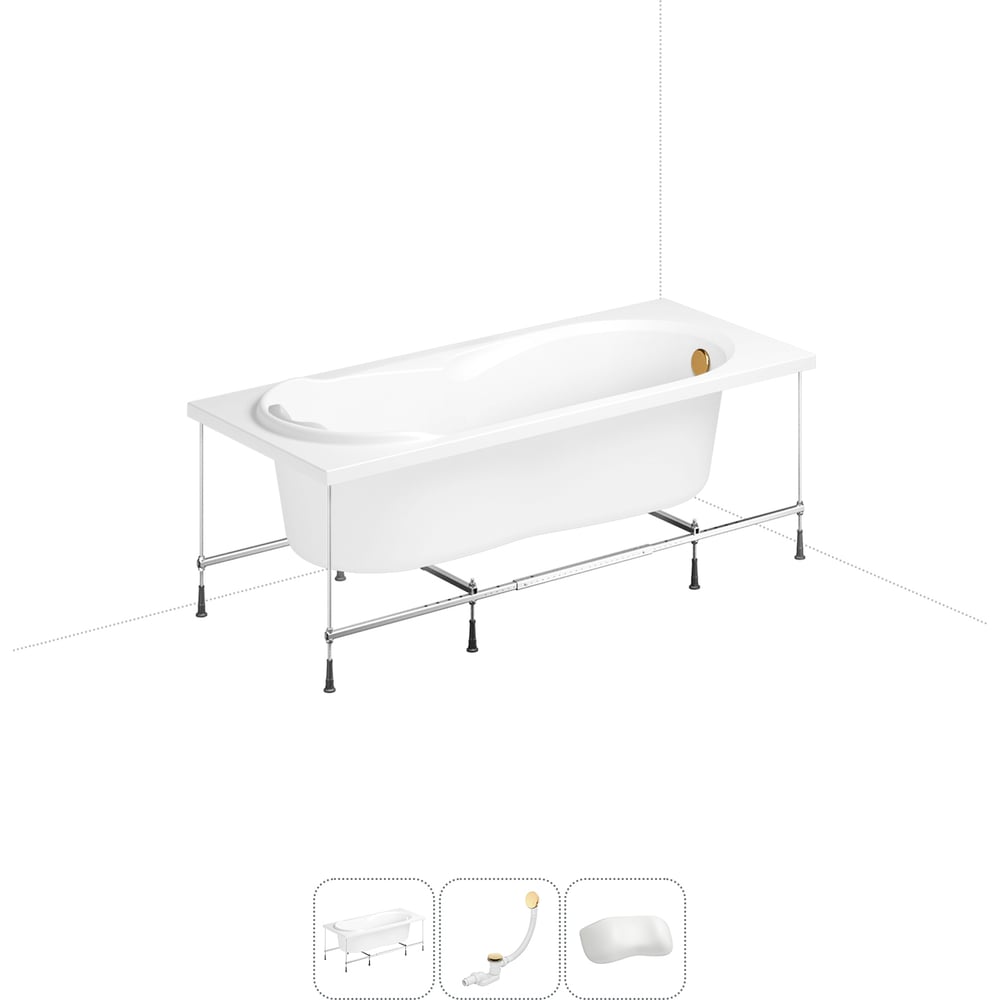 Изображение товара Акриловая ванна Lavinia Boho Easter Pro 4 в 1 белая классическая прямоугольная