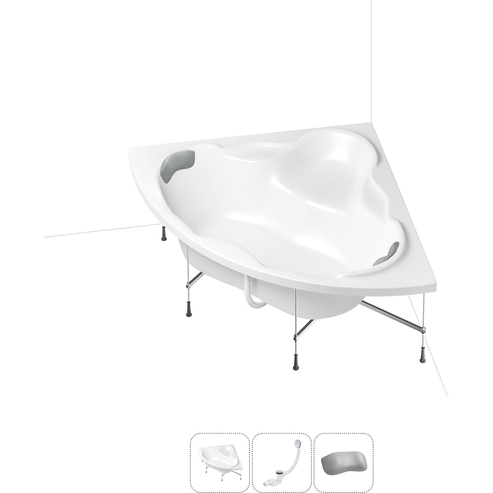 Изображение товара Акриловая ванна Lavinia Boho Elegant 20221033R 4 в 1 угловая белая с каркасом
