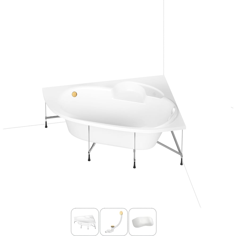 Изображение товара Акриловая ванна Lavinia Boho Bell Pro 20221004R набор 4 в 1 золотой