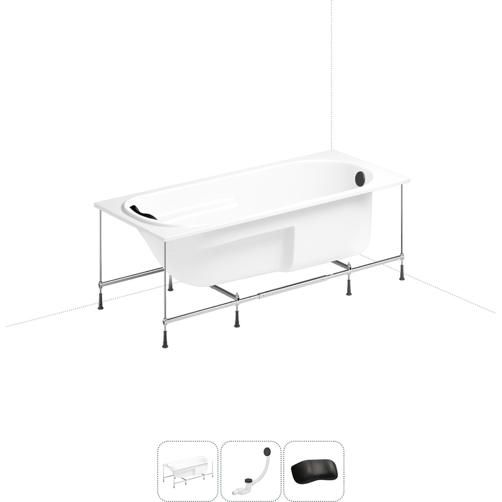 Изображение товара Акриловая ванна Lavinia Boho Bristol 20220979R с каркасом и подголовником