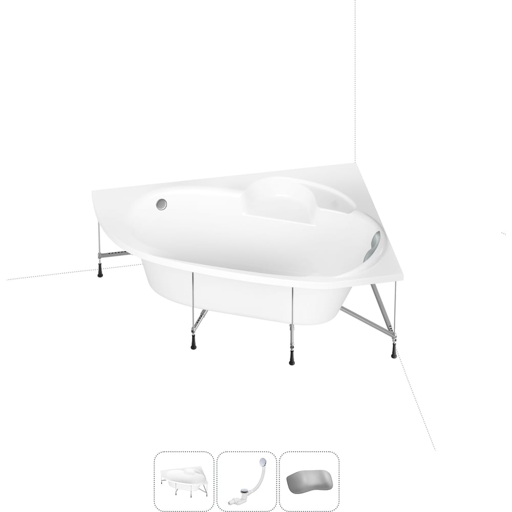 Изображение товара Акриловая ванна Lavinia Boho Bell Pro 20221001R 4 в 1 с каркасом и подголовником
