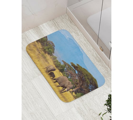 Изображение товара Коврик противоскользящий JoyArty "Слоны путешествуют" для ванной, сауны, бассейна, bath_15371