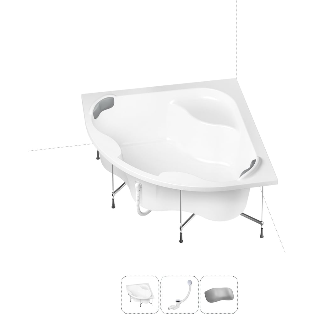 Изображение товара Акриловая ванна Lavinia Boho Aveo 20221021R в наборе 4 в 1 с каркасом и подголовником