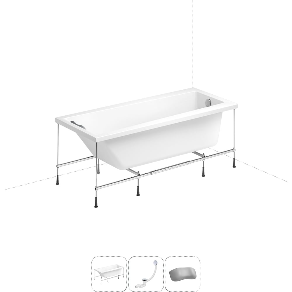 Изображение товара Акриловая ванна Lavinia Boho Rock 20220953R с каркасом и подголовником